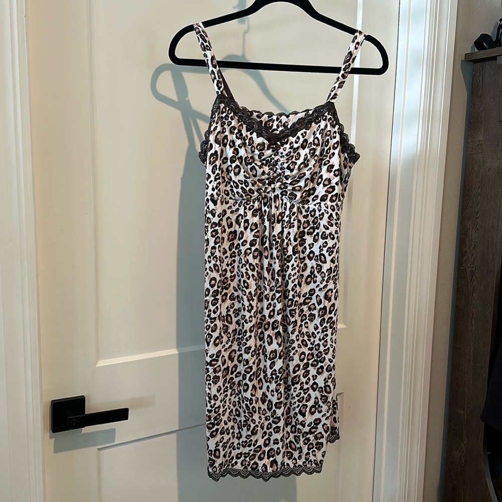 Gently Used Soma Intimates Cool Nights Nightgown Chemise Leopard Print Size XL